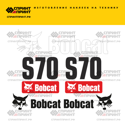 Комплект наклеек для BOBCAT S70 Комплект наклеек для BOBCAT S70