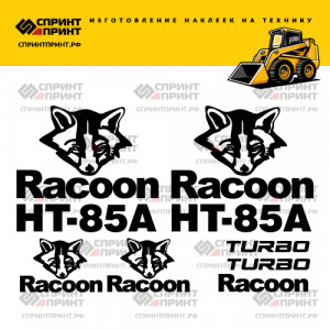 Наклейки на мини погрузчик RACOON HT85 Наклейки на мини погрузчик RACOON HT85