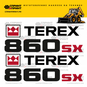 Наклейки на экскаватор погрузчик TEREX 860 SX Наклейки на экскаватор погрузчик TEREX 860 SX