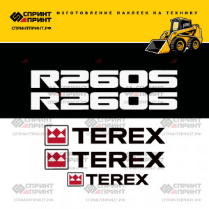Наклейки на мини погрузчик TEREX R260S