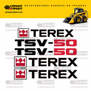Наклейки на мини погрузчик TEREX TSV50