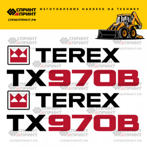 Наклейки на экскаватор погрузчик TEREX TX 970B Наклейки на экскаватор погрузчик TEREX TX 970B
