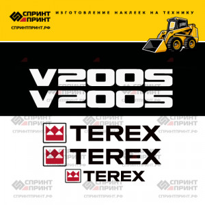 Наклейки на мини погрузчик TEREX V200S Наклейки на мини погрузчик TEREX V200S
